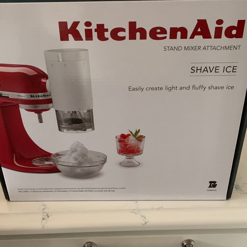 KitchenAid Bold Red Mixer with Shave Ice Accessory